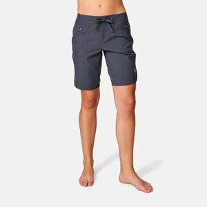 Free Country Bermuda Board Shorts Womens Large Shadow Gray Quick Dry UPF 50 Swim